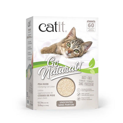 Catit 🍁Go Natural! Unscented Pea Husk Clumping Litter 5.6kg
