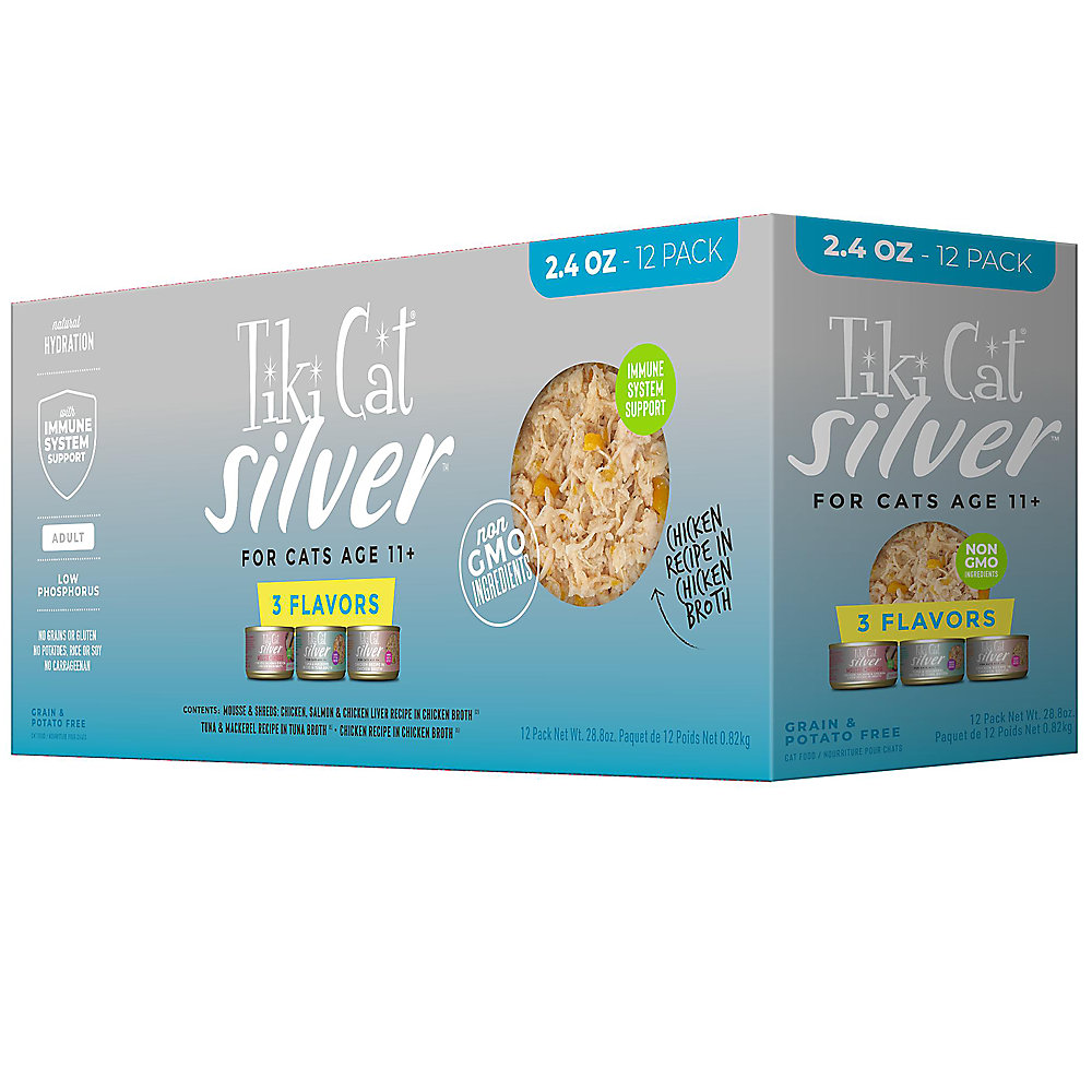 Tiki Cat Silver Variety Pack Wet Cat Food 12 x 2.5oz