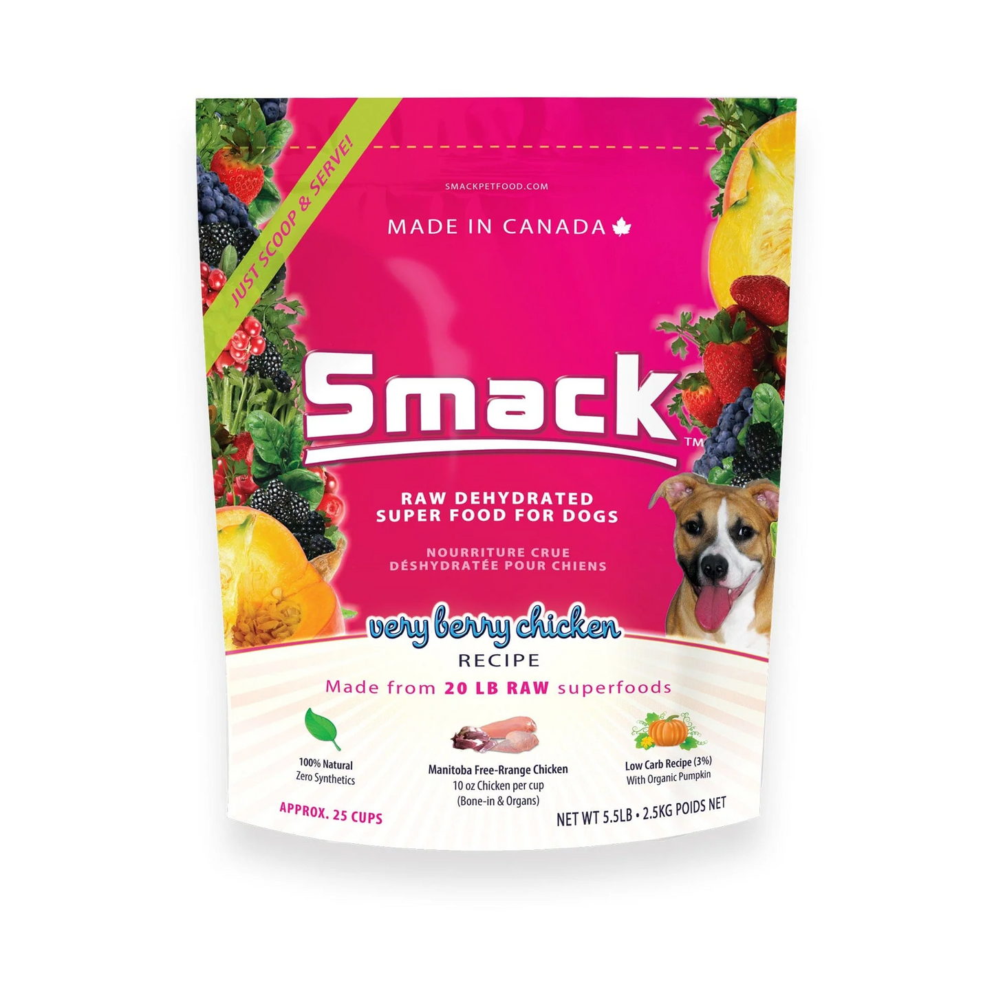 Smack 🍁Very Berry Chicken Raw Dehydrated Super Food for Dogs