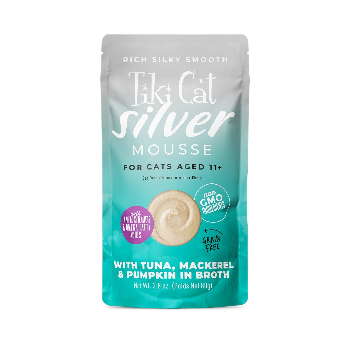 Tiki Cat Silver Mousse Tuna, Mackerel & Pumpkin Cat Food 2.8oz