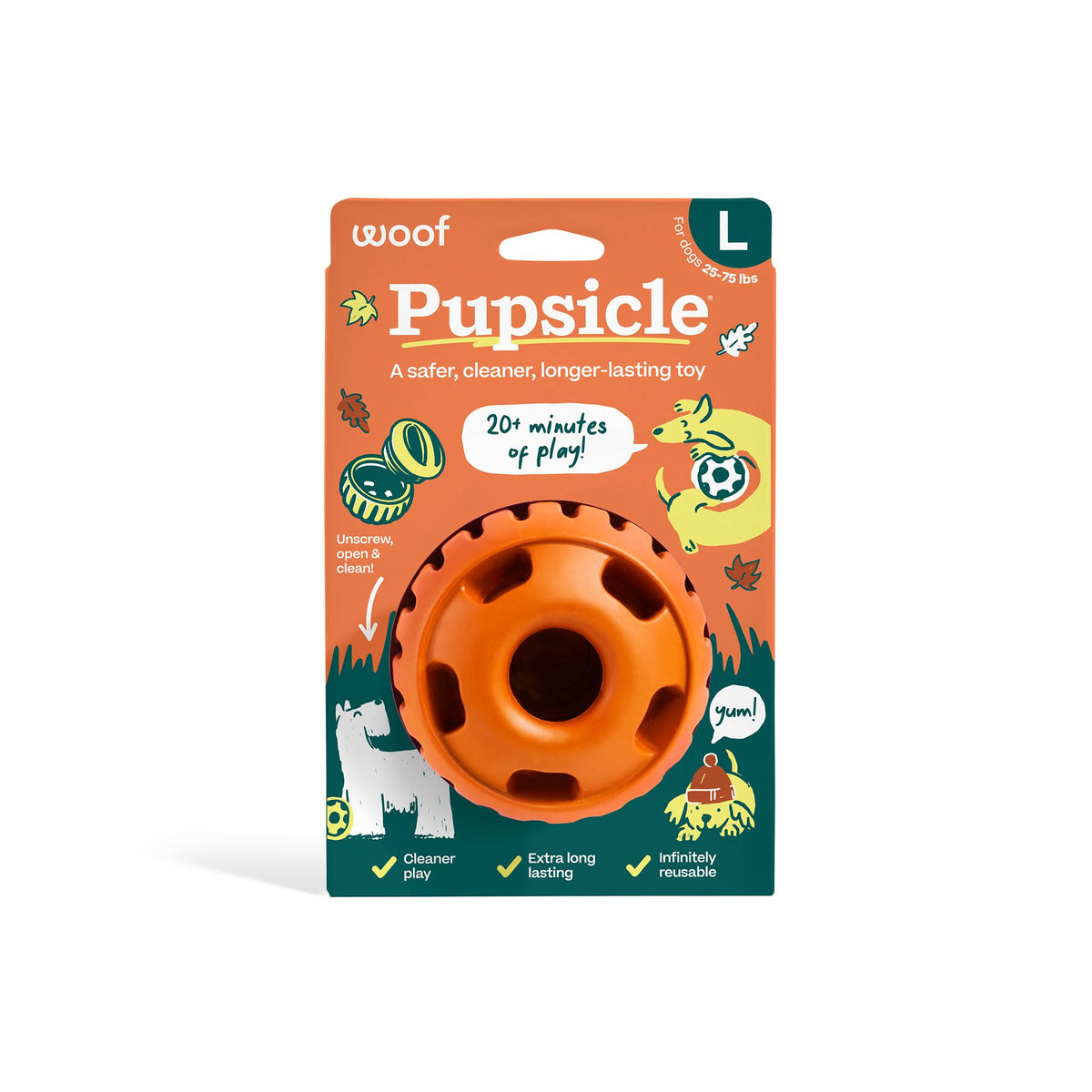 Woof Autumn Pumpkin Pupsicle Enrichment Toy
