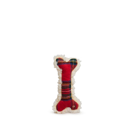 HuggleHoundz Tartan Bone Dog Toy