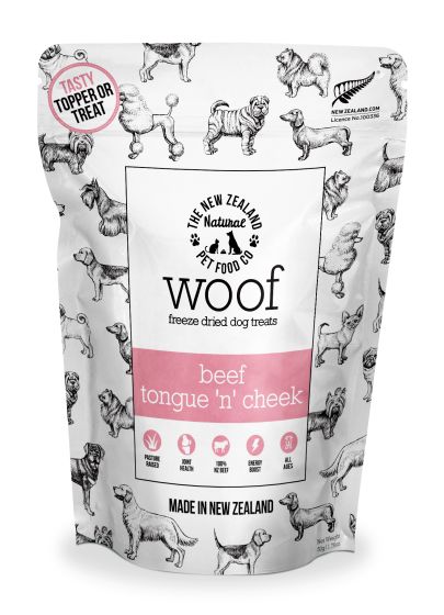 Woof Beef Tongue 'n' Cheek Freeze Dried Treats 50g