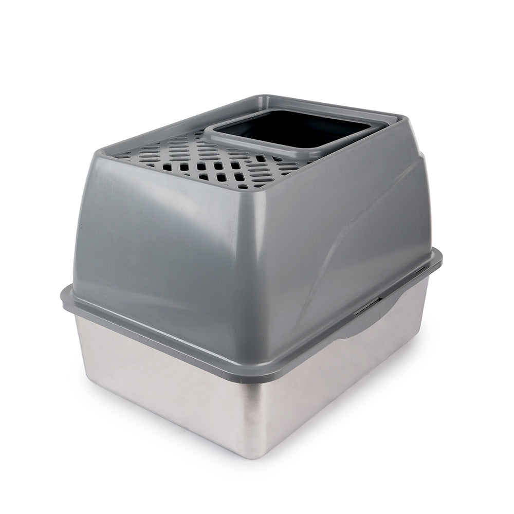 All For Paws Go Fresh Stainless Steel No Mess Litter Box