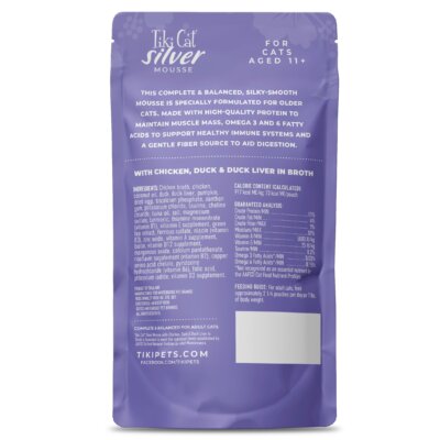 Tiki Cat Silver Mousse Chicken, Duck & Duck Liver Cat Food 2.8oz