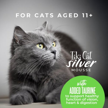 Tiki Cat Silver Mousse Chicken, Duck & Duck Liver Cat Food 2.8oz