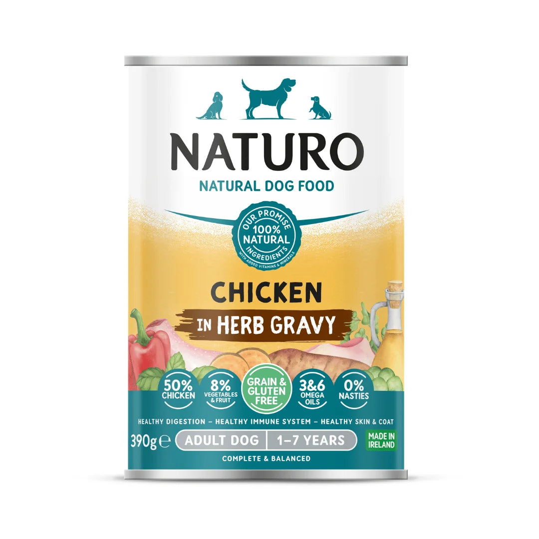 Naturo Adult Dog Chicken in a Herb Gravy - Grain & Gluten Free Dog Food 390g