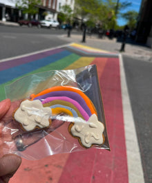 Rainbow PRIDE Large Iced Dog Cookie