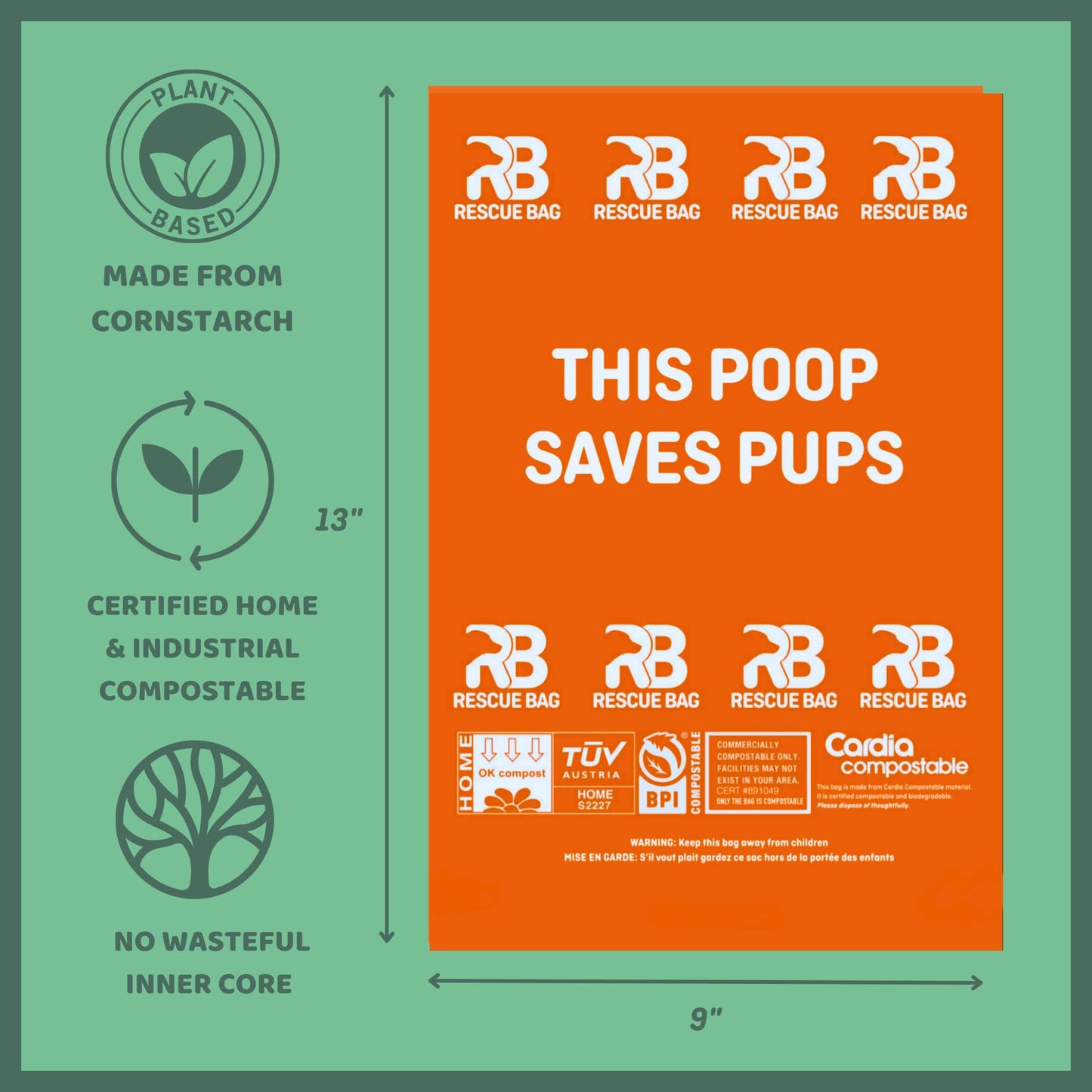 Rescue Bags🍁 120 Compostable Poop Bags