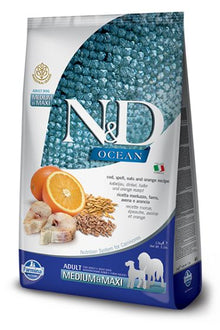 Farmina N&D Ancestral Grain Ocean Cod & Orange Med/Maxi Dog Food