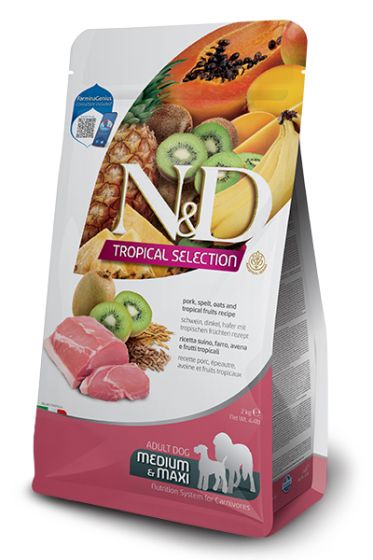 Farmina N&D Tropical Selection Adult Med/Maxi Pork, Spelt, Oats & Fruits for Dogs
