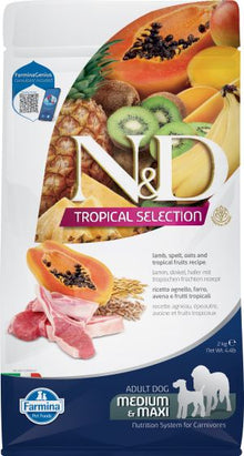 Farmina N&D Tropical Selection Adult Med/Maxi  Lamb, Spelt, Oats & Fruits for Dogs
