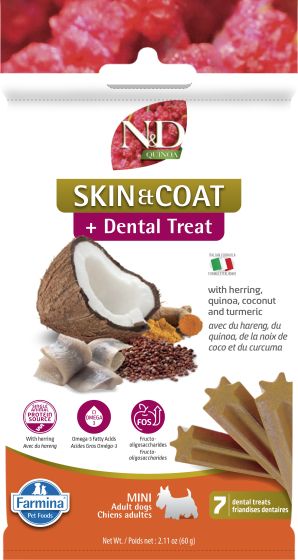 Farmina Skin & Coat + Herring Dental Treats 7 Pack