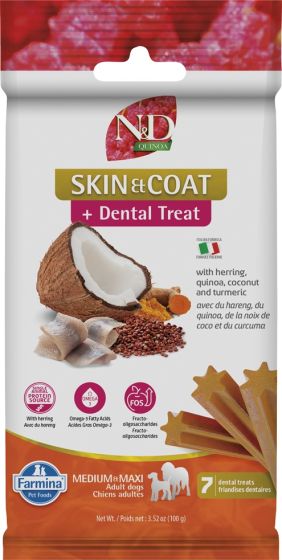 Farmina Skin & Coat + Herring Dental Treats 7 Pack