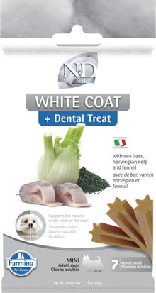 Farmina N&D Dental Treat White Coat Sea Bass, Fennel, & Kelp Dog Treat