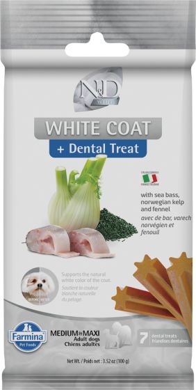 Farmina N&D Dental Treat White Coat Sea Bass, Fennel, & Kelp Dog Treat