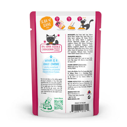 Weruva Cats In The Kitchen The Karate Kitty Beef & Salmon Dinner in Hydrating Puree for Cats 3oz