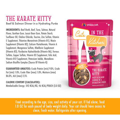 Weruva Cats In The Kitchen The Karate Kitty Beef & Salmon Dinner in Hydrating Puree for Cats 3oz