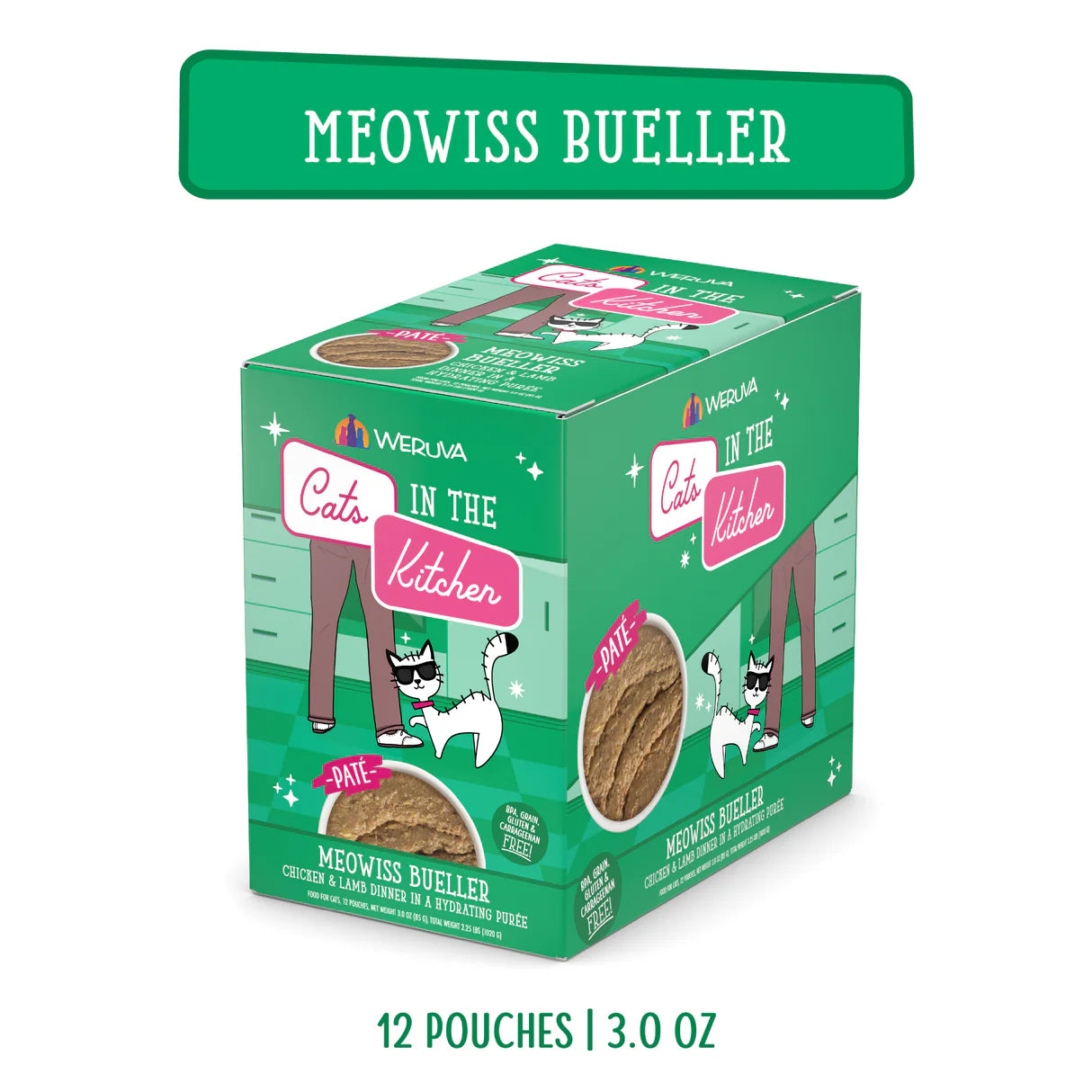Weruva Cats In The Kitchen Meowiss Bueller Chicken & Lamb Dinner in a Hydrating Puree for Cats 3oz
