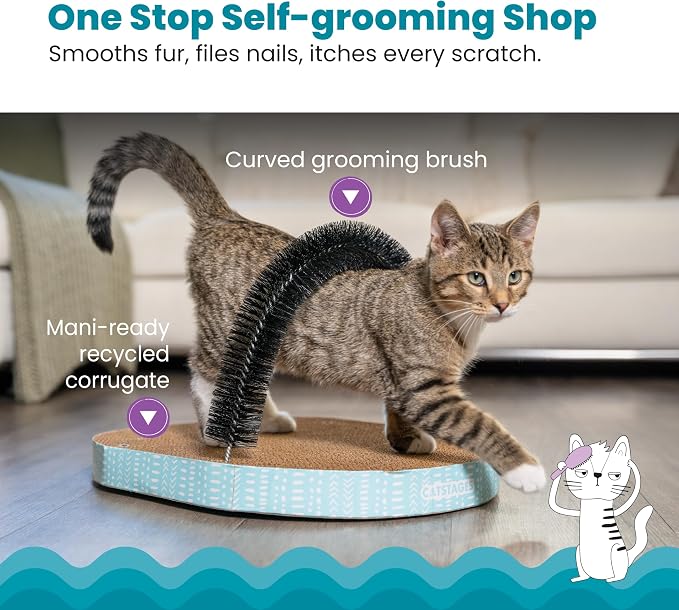 PetStages® Scratch & Groom Blue Cat Scratcher