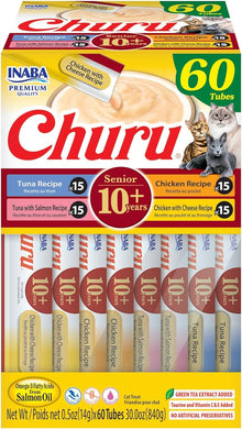 Inaba Churu Senior 10+ Variety 20 Pack - Chicken and Chicken with Cheese