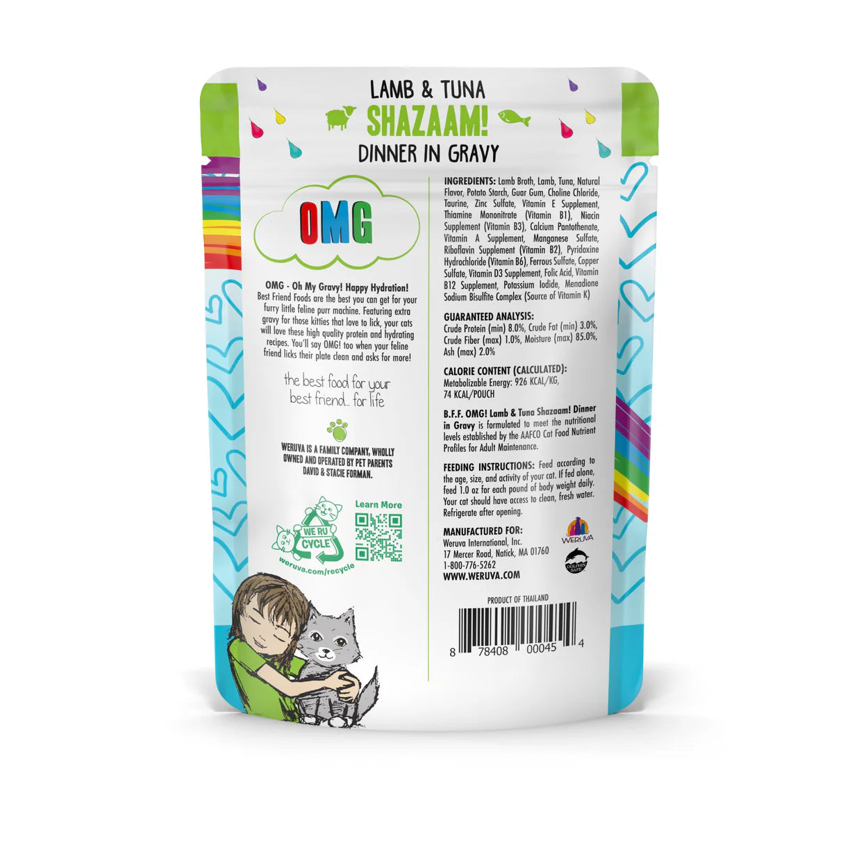 Weruva BFF OMG Lamb & Tuna Shazaam! Dinner in Gravy for Cats 2.8oz