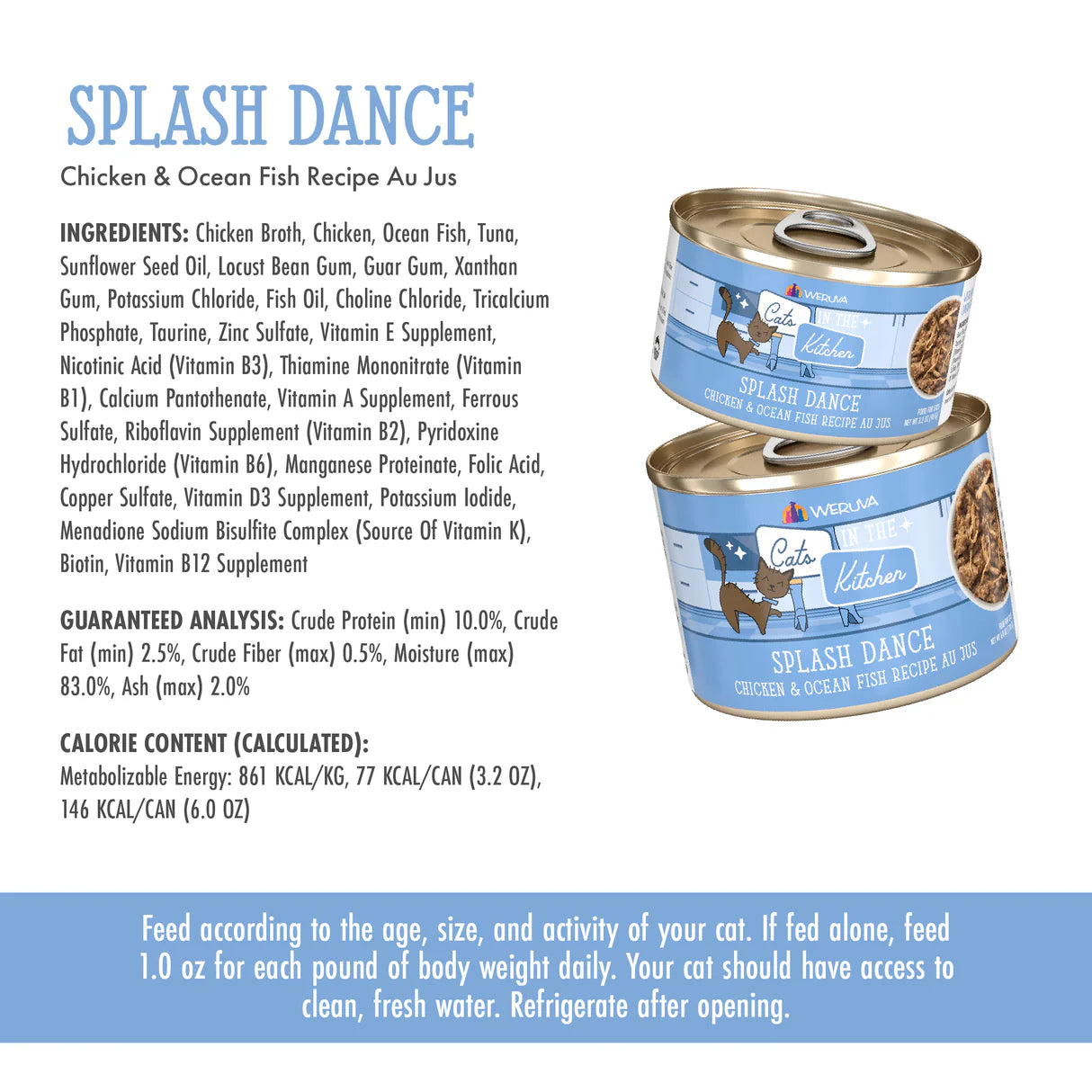 Weruva Cats In the Kitchen Splash Dance Chicken & Ocean Fish Au Jus Recipe for Cats 6oz