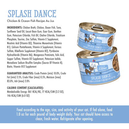 Weruva Cats In the Kitchen Splash Dance Chicken & Ocean Fish Au Jus Recipe for Cats 6oz