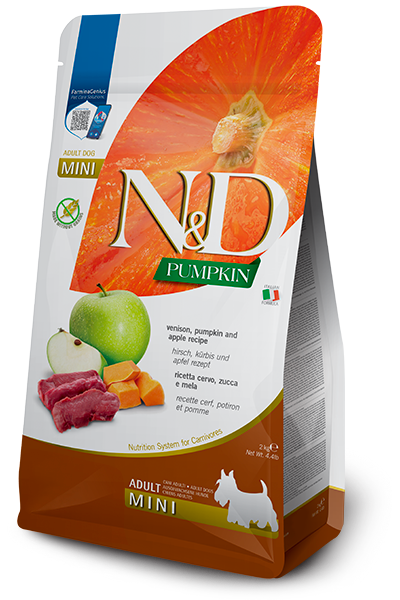 Farmina N&D Adult Mini Venison, Apple & Pumpkin for Dogs 2KG