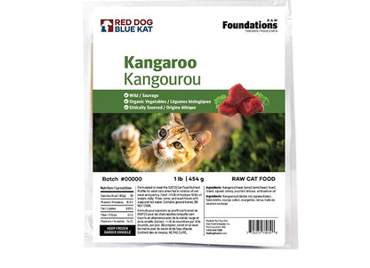 Red Dog Blue Kat🍁 Foundations Raw Kangaroo for Cats 4 x 1/4lb