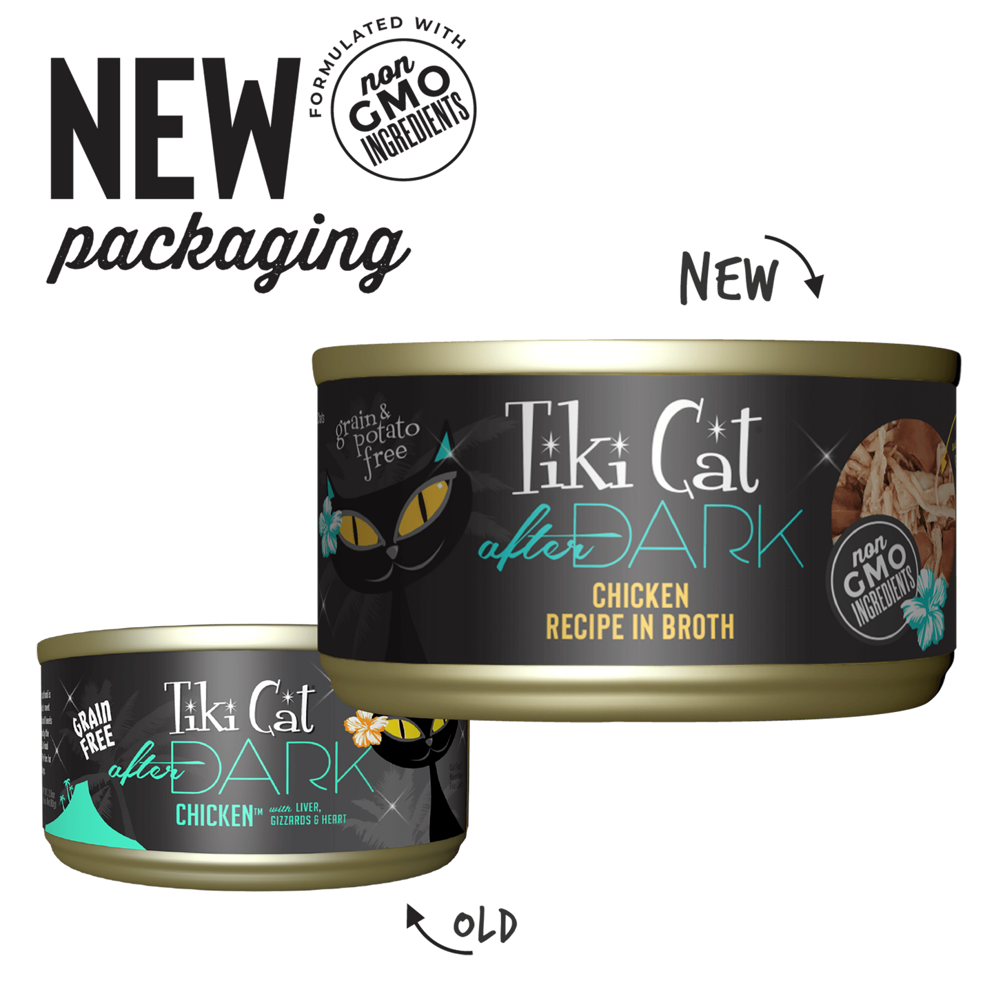 Tiki Cat After Dark Chicken Shreds Cat Food 2.8oz