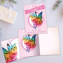 Tree Free Greetings🍁 Rainbow Unicorn Blank Card