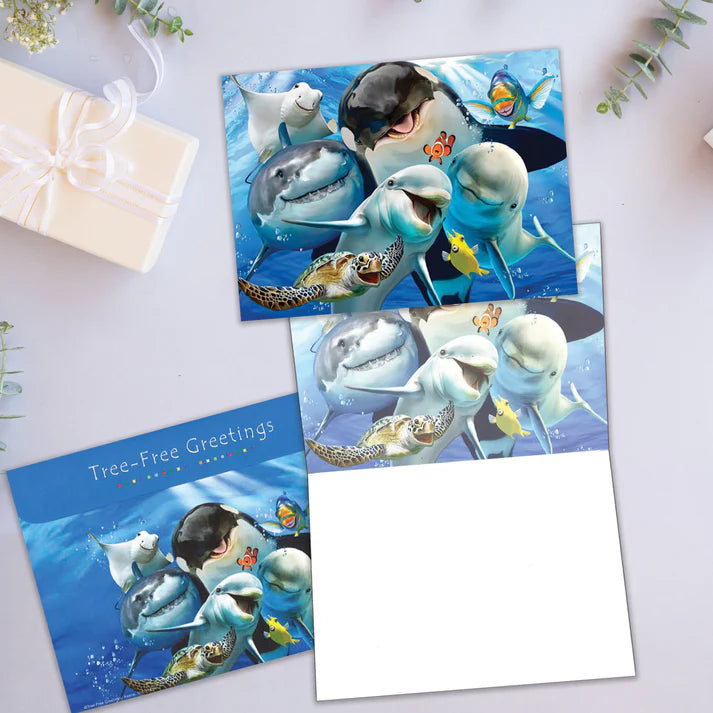 Tree Free Greetings🍁 Ocean Selfie Blank Card