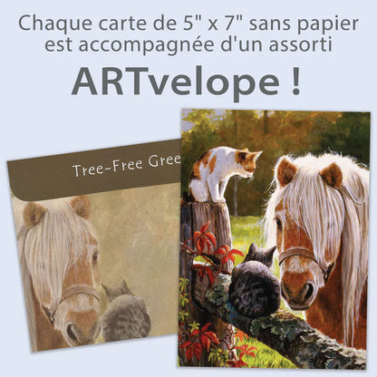 Tree Free Greetings🍁 Pony and Cats Blank Card