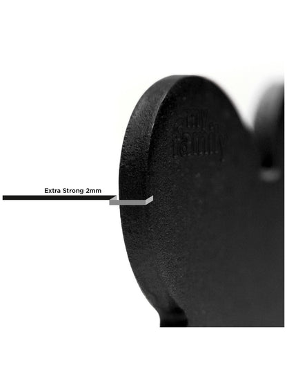 My Family Basic Bone Black  - Engravable ID Tag