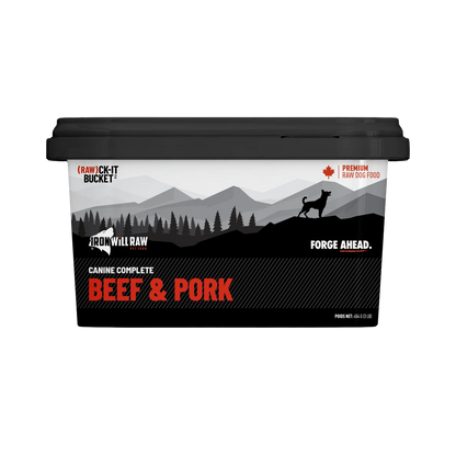 Iron Will Raw®🍁 (RAW)ck-It Bucket Beef & Pork Frozen Dog Food 3lb