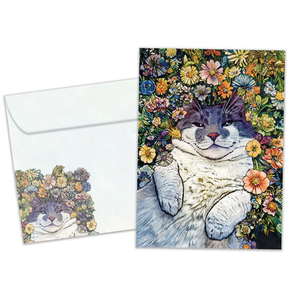 Tree Free Greetings 🍁Floral Cat Birthday Card