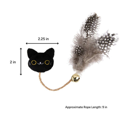 Brookbrand 🍁Black Cat Rope Toy with Bell