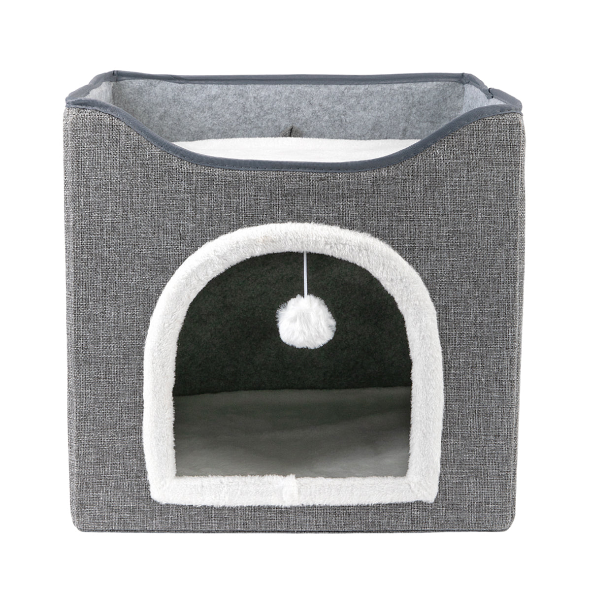 Brookbrand 🍁Grey Bunk Bed Cat Cave with Scratcher