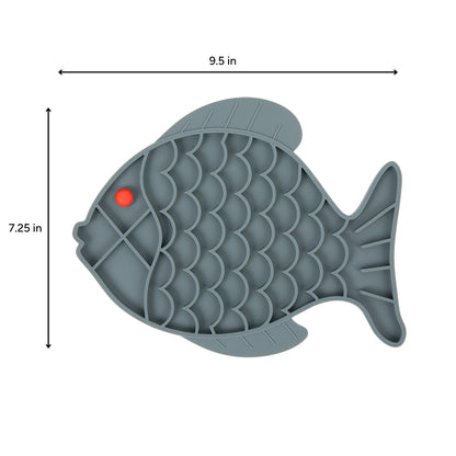 Brookbrand Grey Fish Silicone Lick Mat for Cats