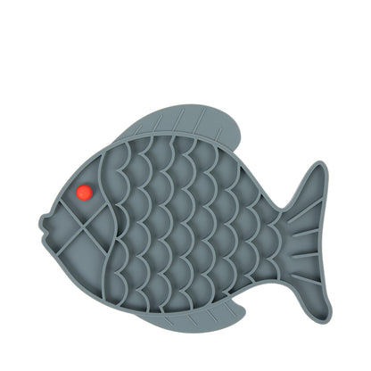 Brookbrand Grey Fish Silicone Lick Mat for Cats