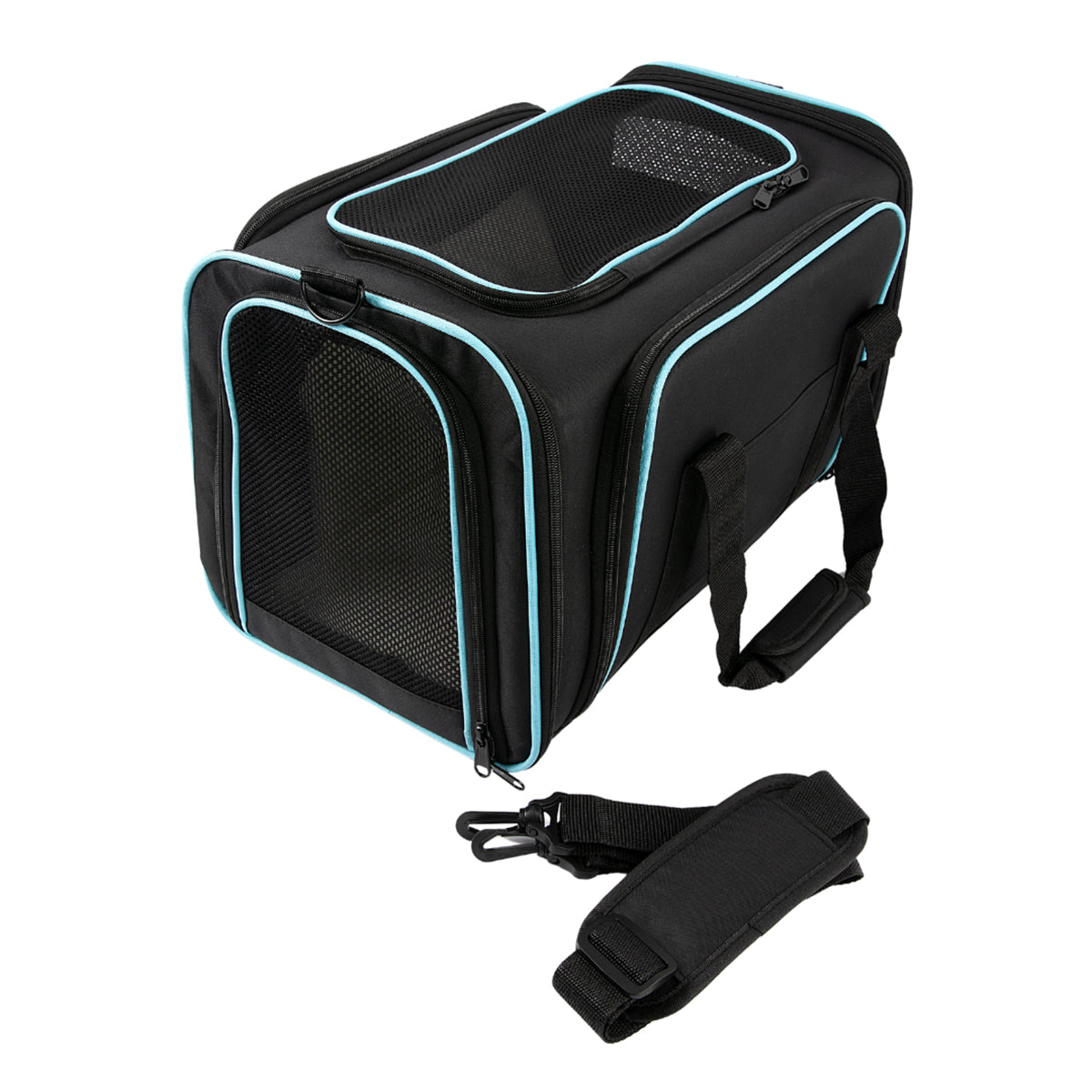 Brookbrand Blue & Black Foldable Soft Pet Carrier