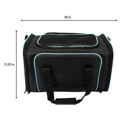 Brookbrand Blue & Black Foldable Soft Pet Carrier