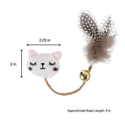 Brookbrand 🍁White Cat Rope Toy with Bell
