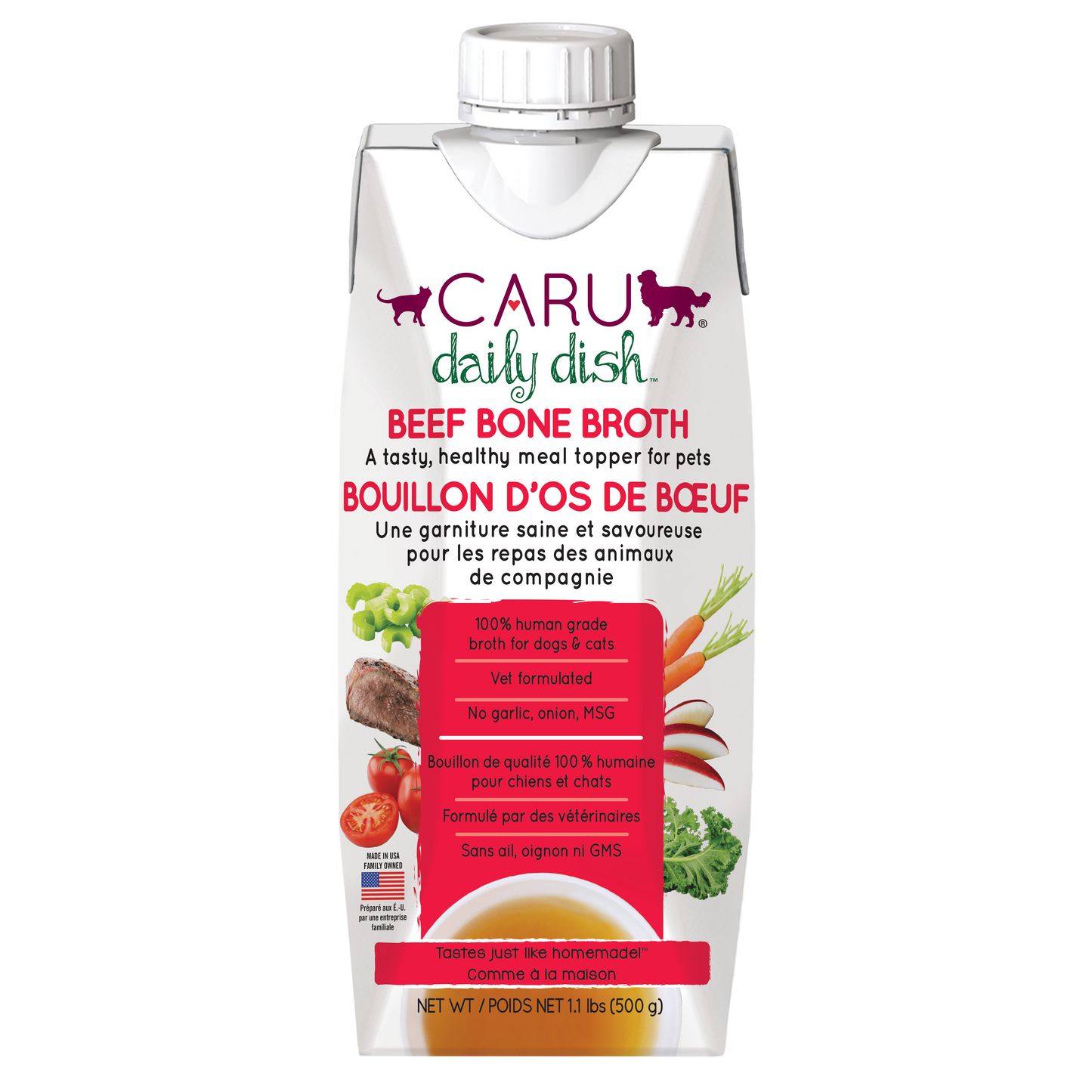 Caru Daily Dish Beef Broth for Dogs & Cats 17.6oz