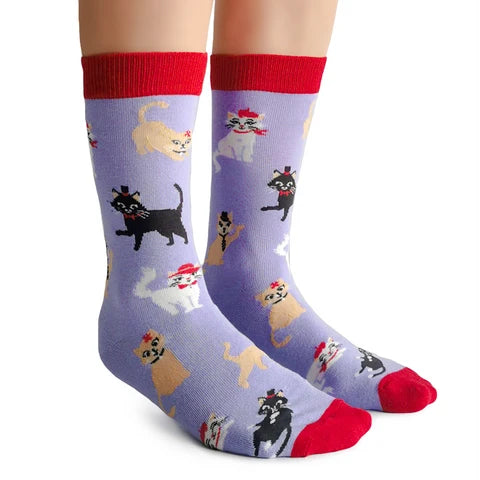 Cats in Hats Socks for Her 🍁Uptown Sox Ltd.
