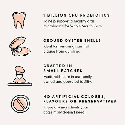 Crumps Naturals 🍁Plaque Buster Advanced Whole Mouth Dog Dental Sticks with Probiotics 10-Pack