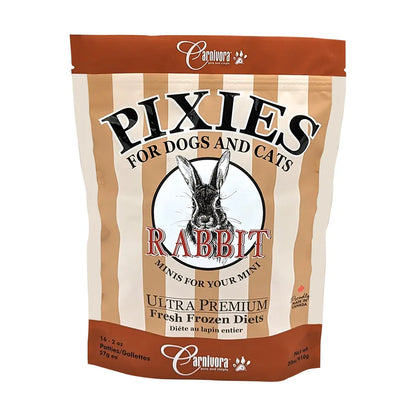 Carnivora 🍁 Rabbit Pixies for Dogs & Cats 2lb/2oz Patties