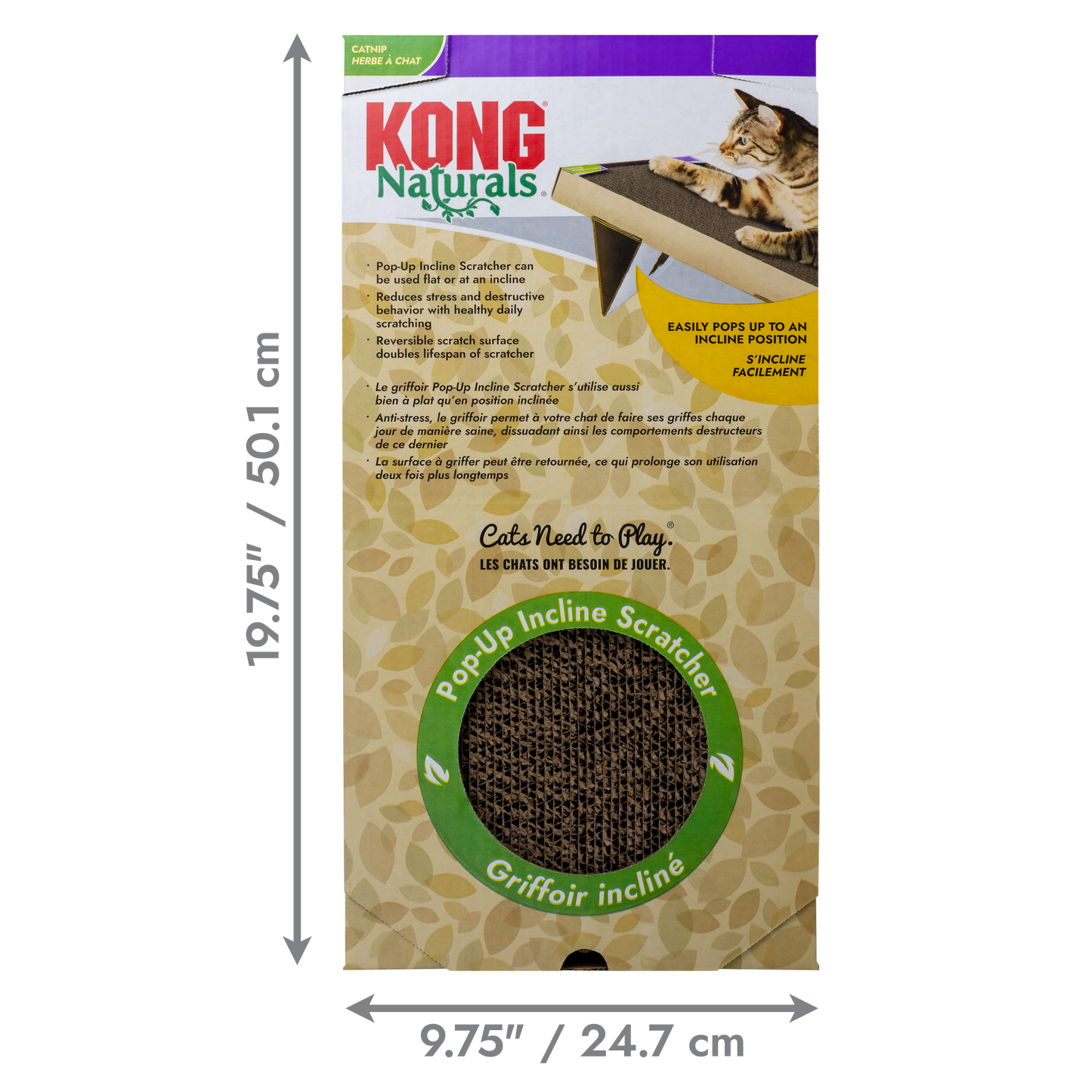 Kong Naturals Pop Up Incline Scratcher with Catnip