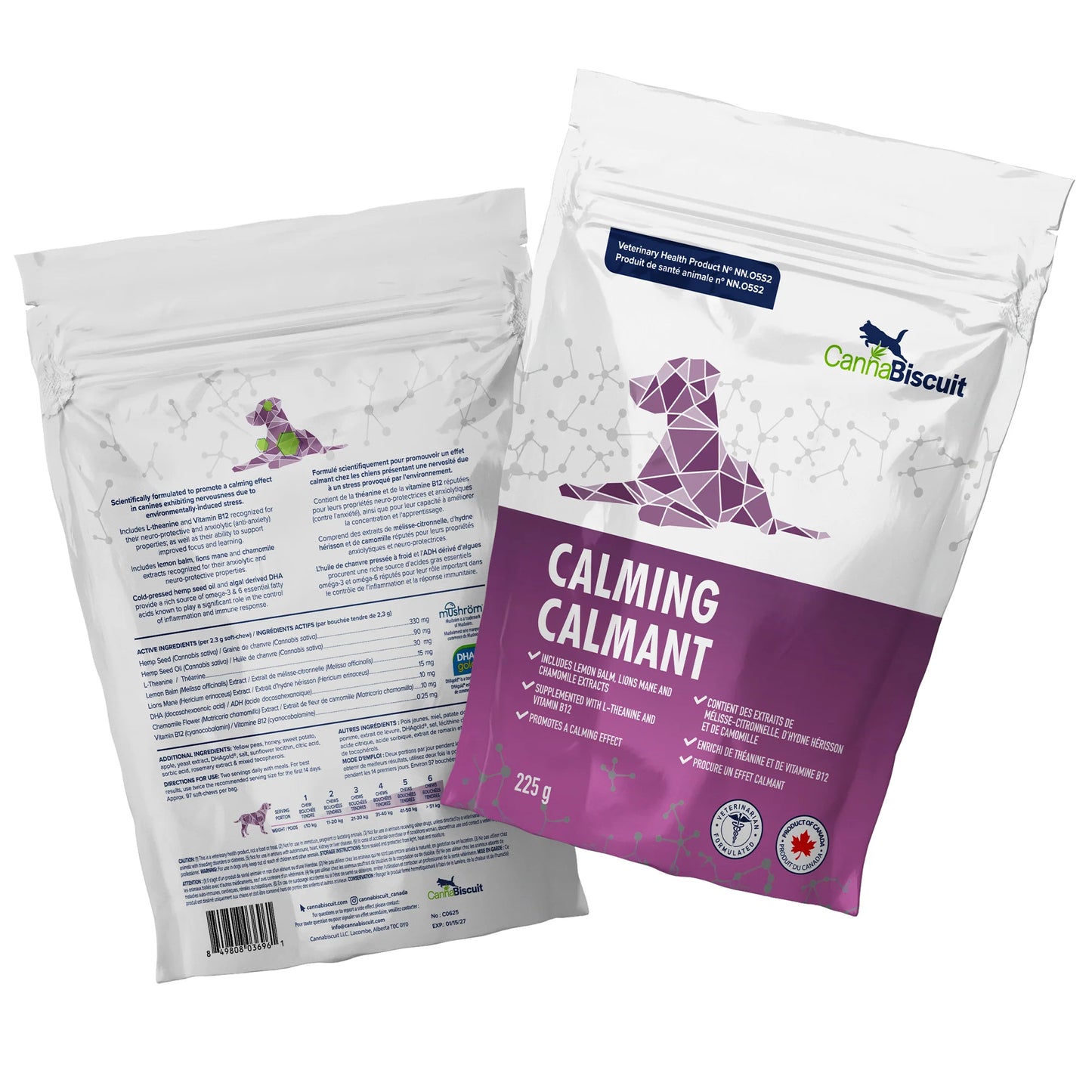 CannaBiscuit 🍁 Calming with L-Theanine & Vitamin B12 for Dogs 224g